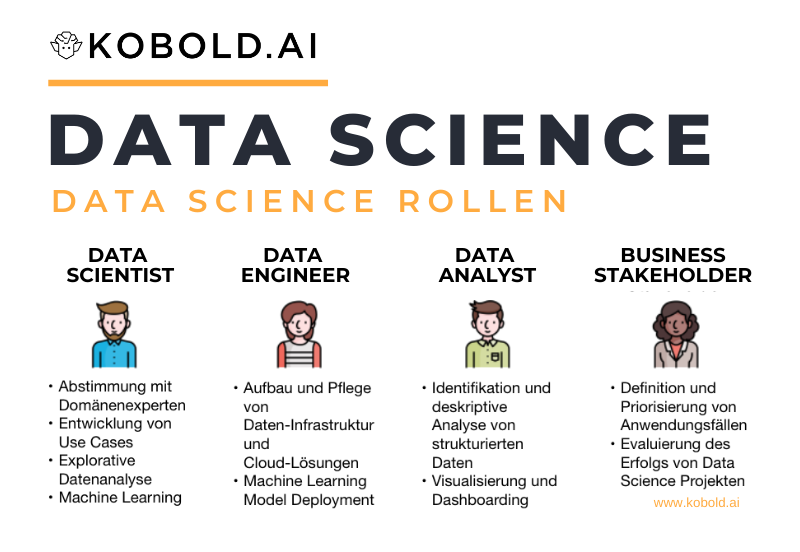 Data Science Rollen: Data Scientist, Data Engineer, Data Analyst und Business Stakeholder