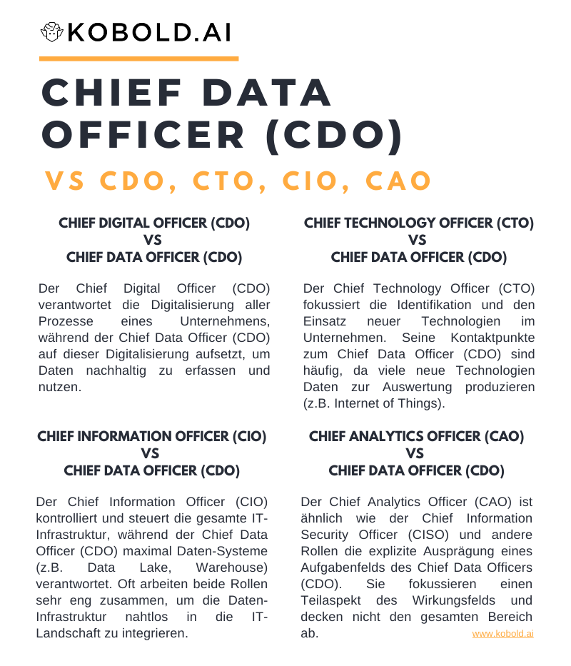 Chief Data Officer vs CIO, CTO und andere Rollen